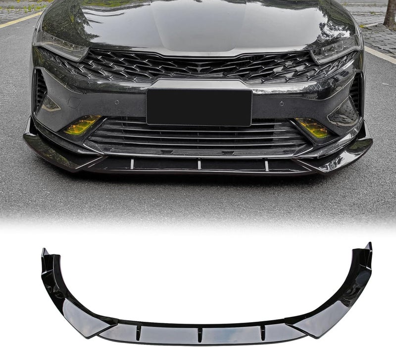 Gear Up Front Bumper Lip Splitter Compatible with 2024 2023 2022 2021 Kia K5 & 2025 Kia K5 GT/GT Line 3PC Front Splitter Protection Front Bumper Lower Lip Splitter (Gloss Black) - Image 1